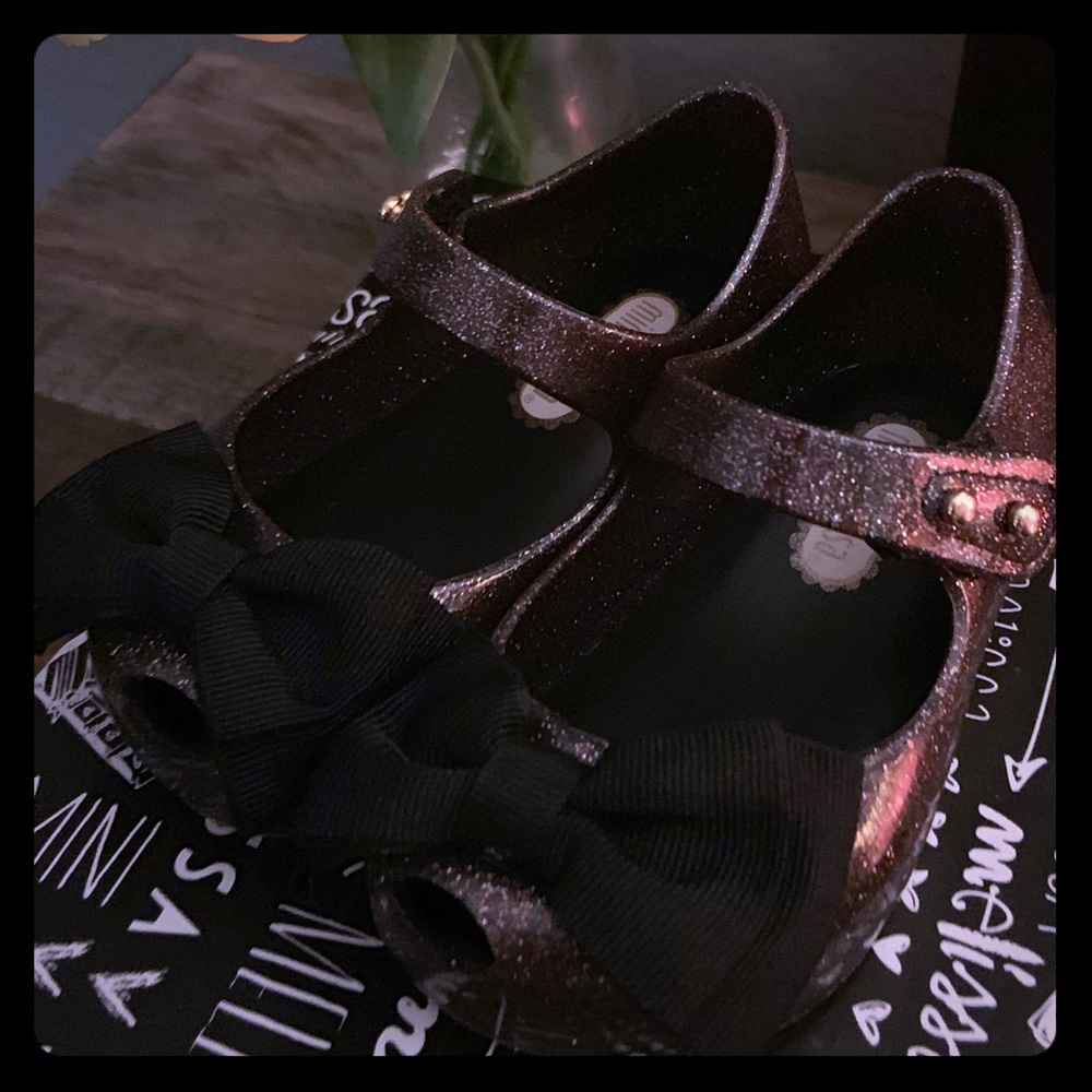 MINI MELISSA Ultragirl Black Glitter Mary Jane